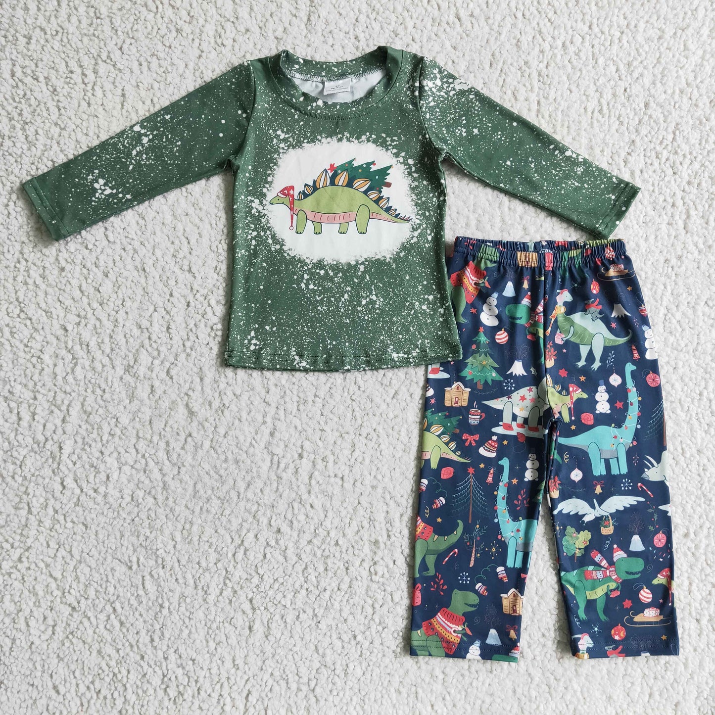 BLP0105 Green Bleach Christmas Dino Boys Outfits