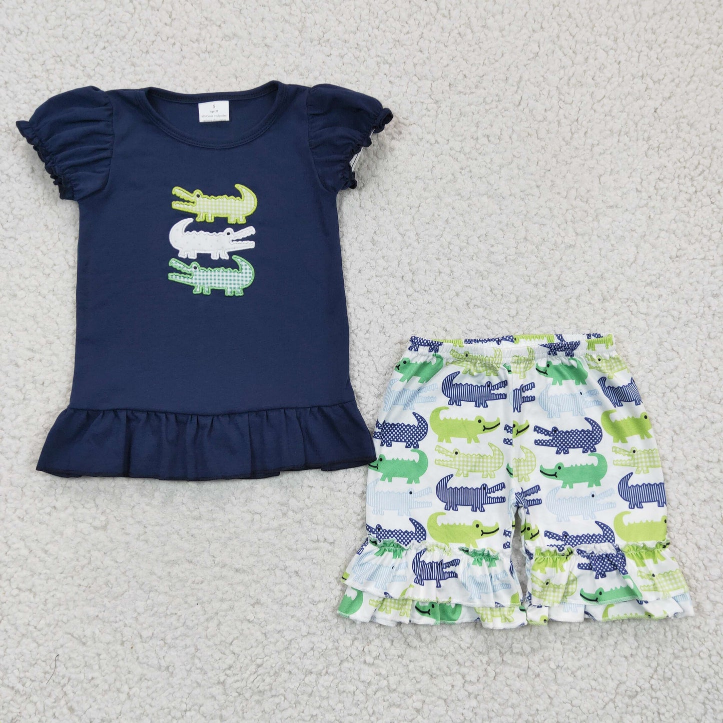 GSSO0159 Crocodile Navy Summer Girls Outfits