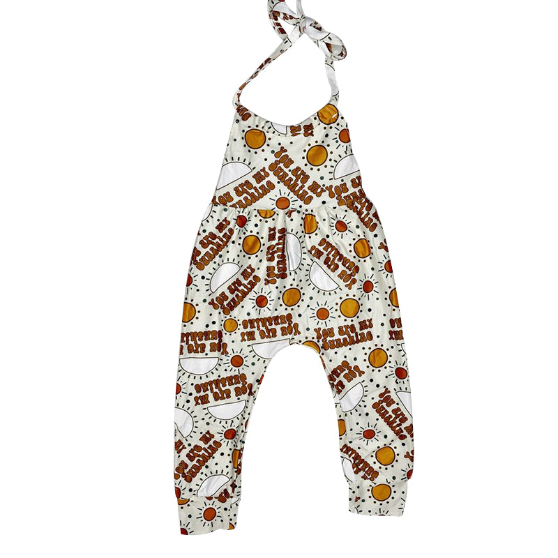 SR0051 You Are My Sunshine Print Girls Jumpsuits