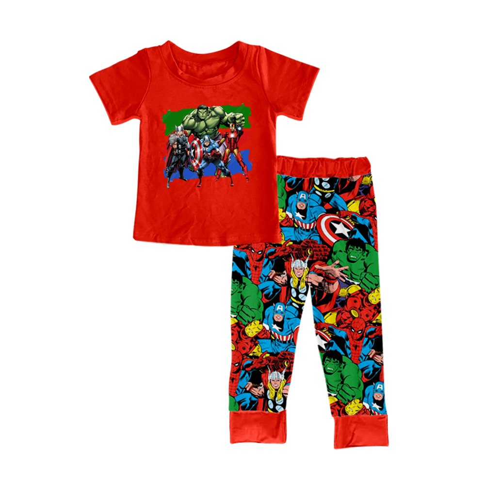 BSPO0021 Red Cartoon Boys Hero Casual Outfits