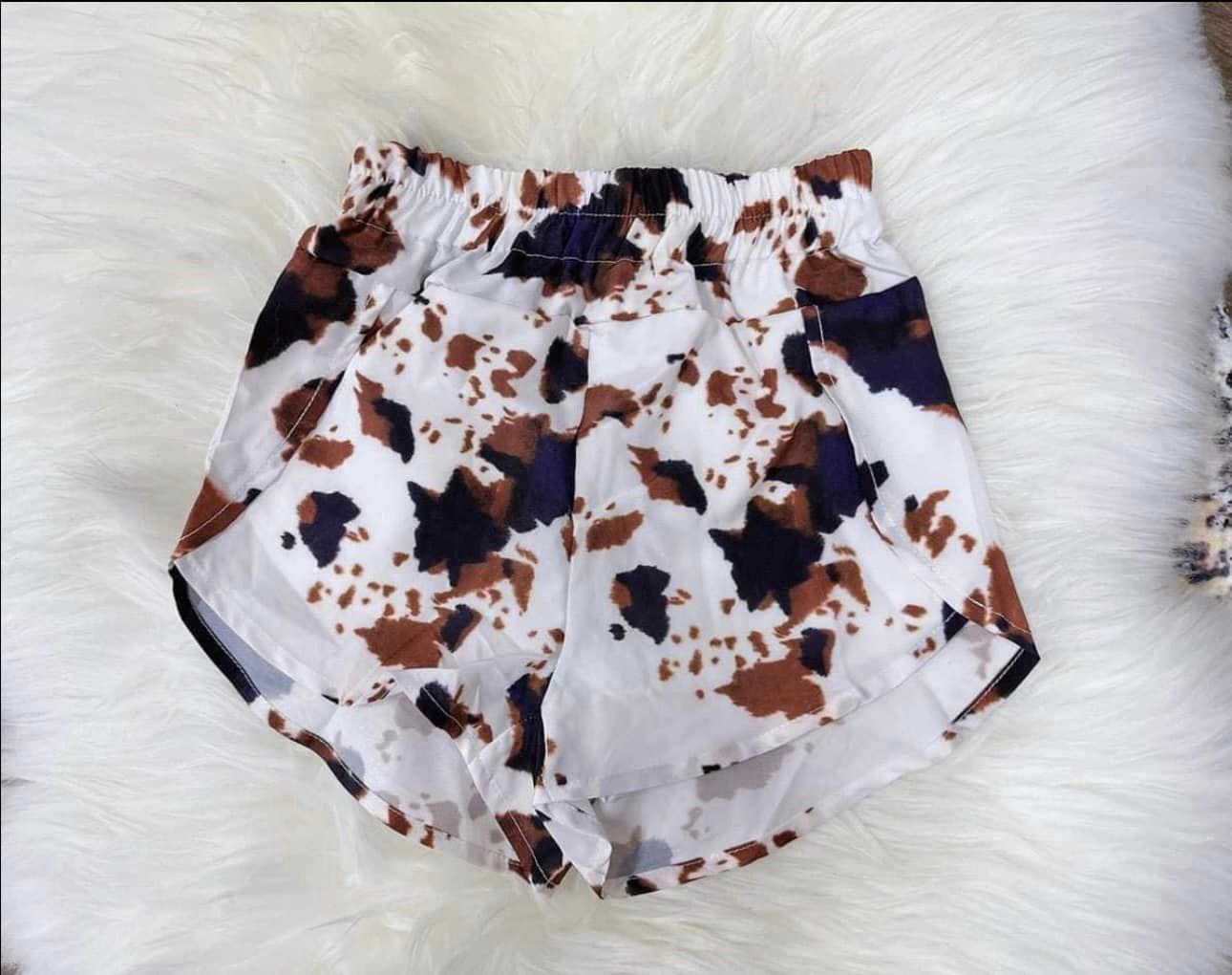 preorder SS0380 Western cow print ink pattern girls shorts