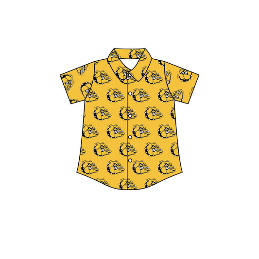 custom team top 10 Yellow short sleeve kids top