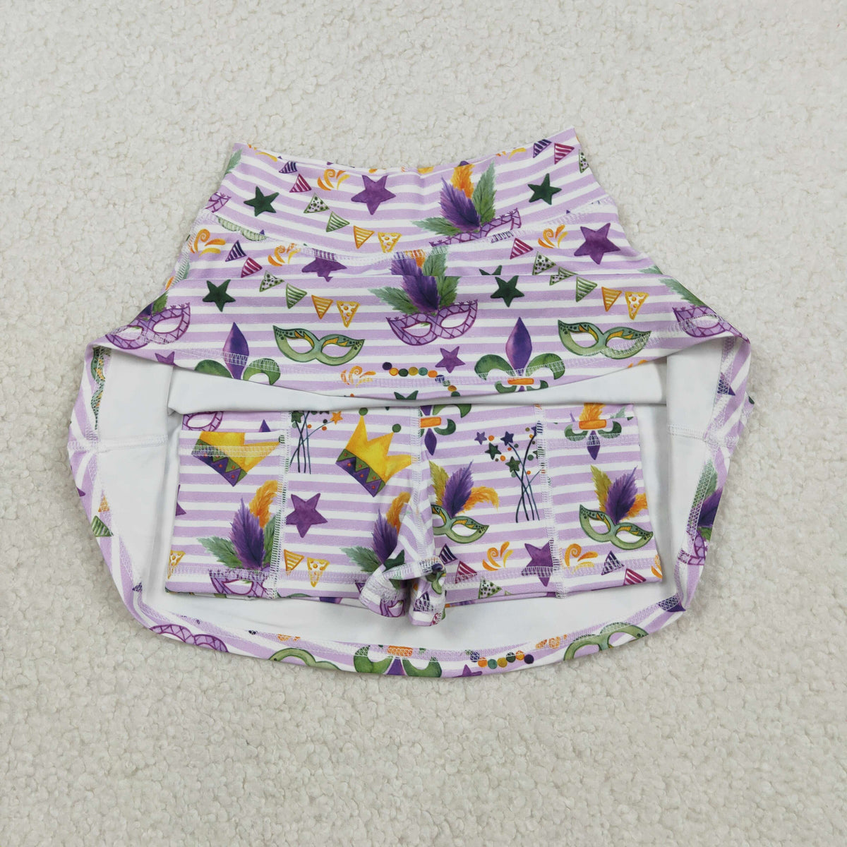 GLK0167 yoga Mardi Gras skorts girls skirt