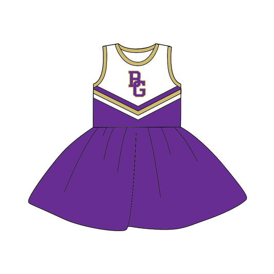 8.2 custom Team 05 purple sleeveless cheerleader dress