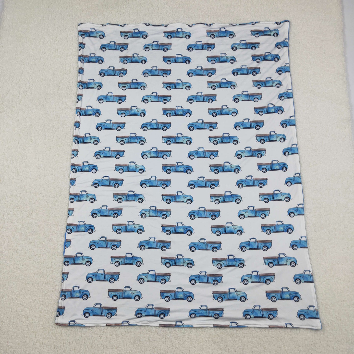 BL0062 Blue Truck Baby Blanket