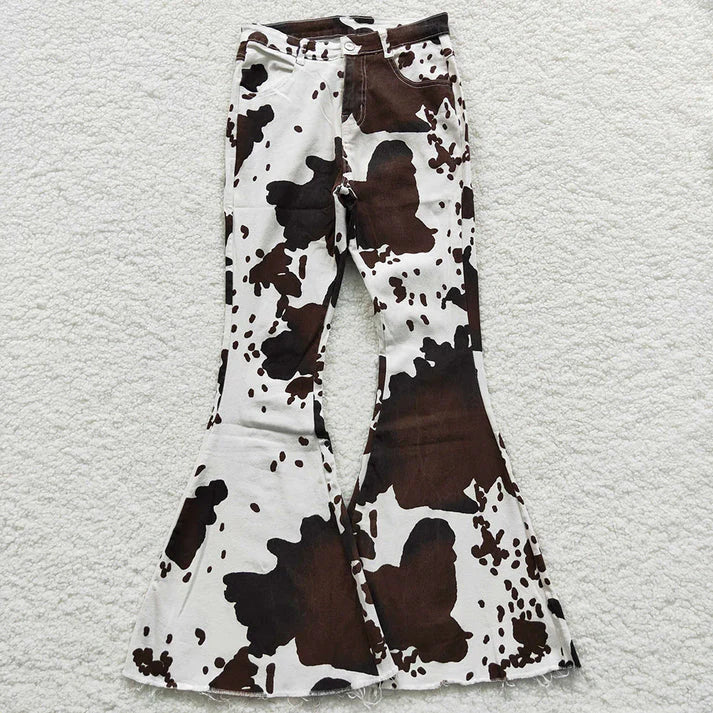 Western cow printing mama and me jeans RTS sibling clothes