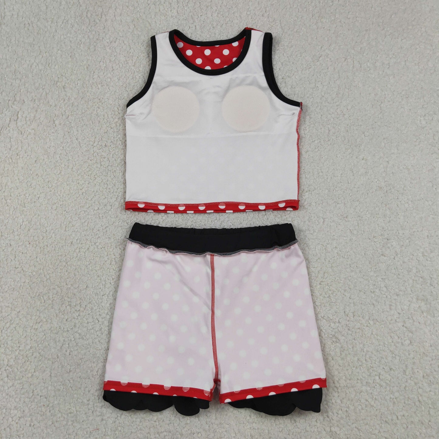 GSD4080 Yoga Cartoon Princess Red Dot Sleeveless Skorts Girls Set