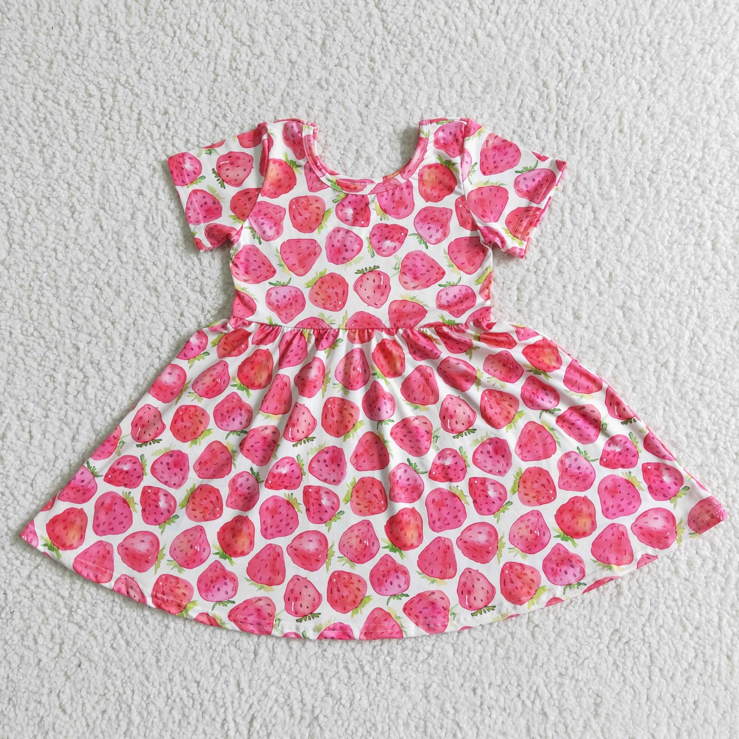 GSD0007 Short Sleeve Strawberry Twirl Dress