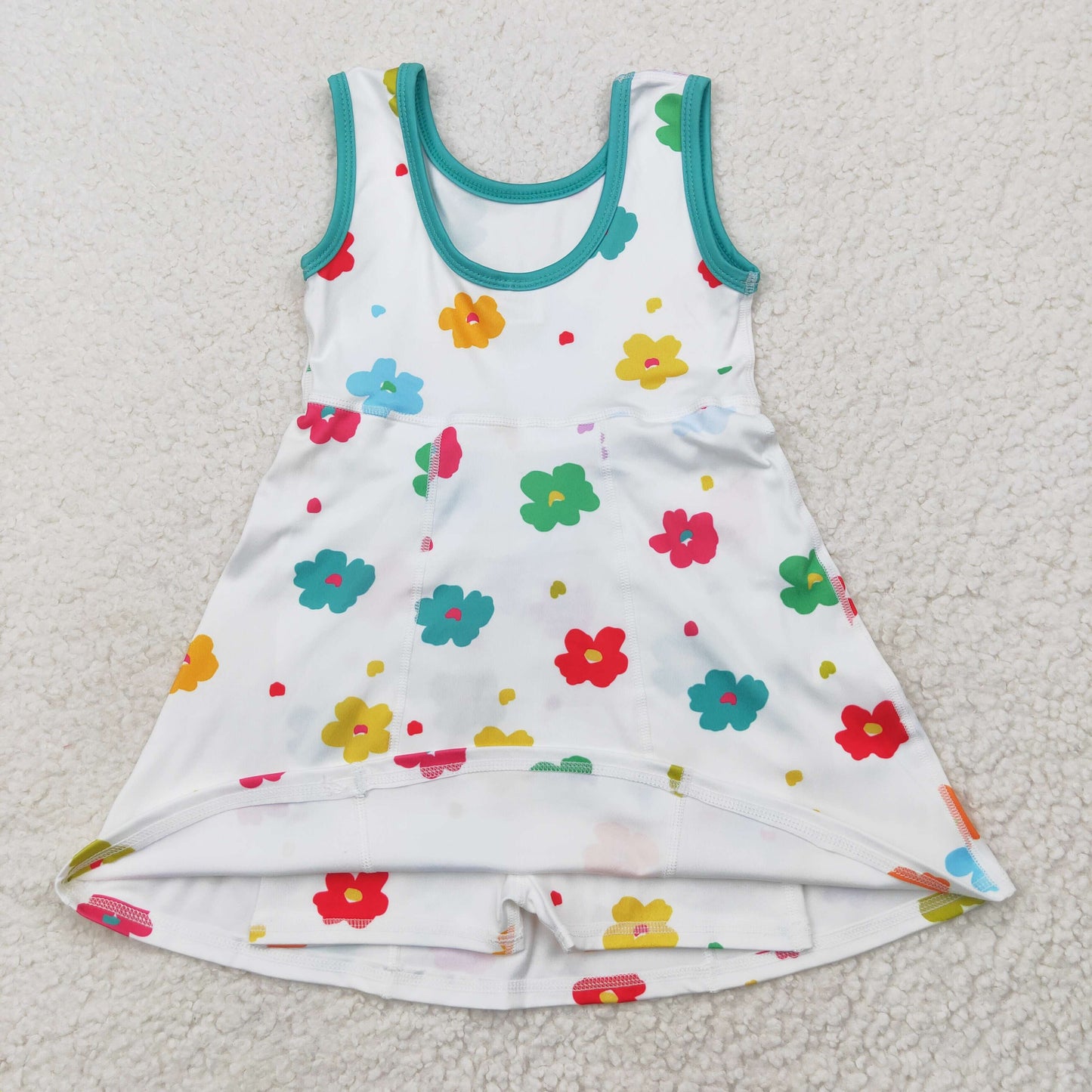 yoga GSD2346 colorful flowers sleeveless girls dress with shorts