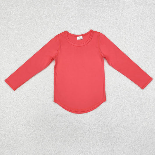 GT0643 watermelon red long sleeve girls yoga top active wear athletic