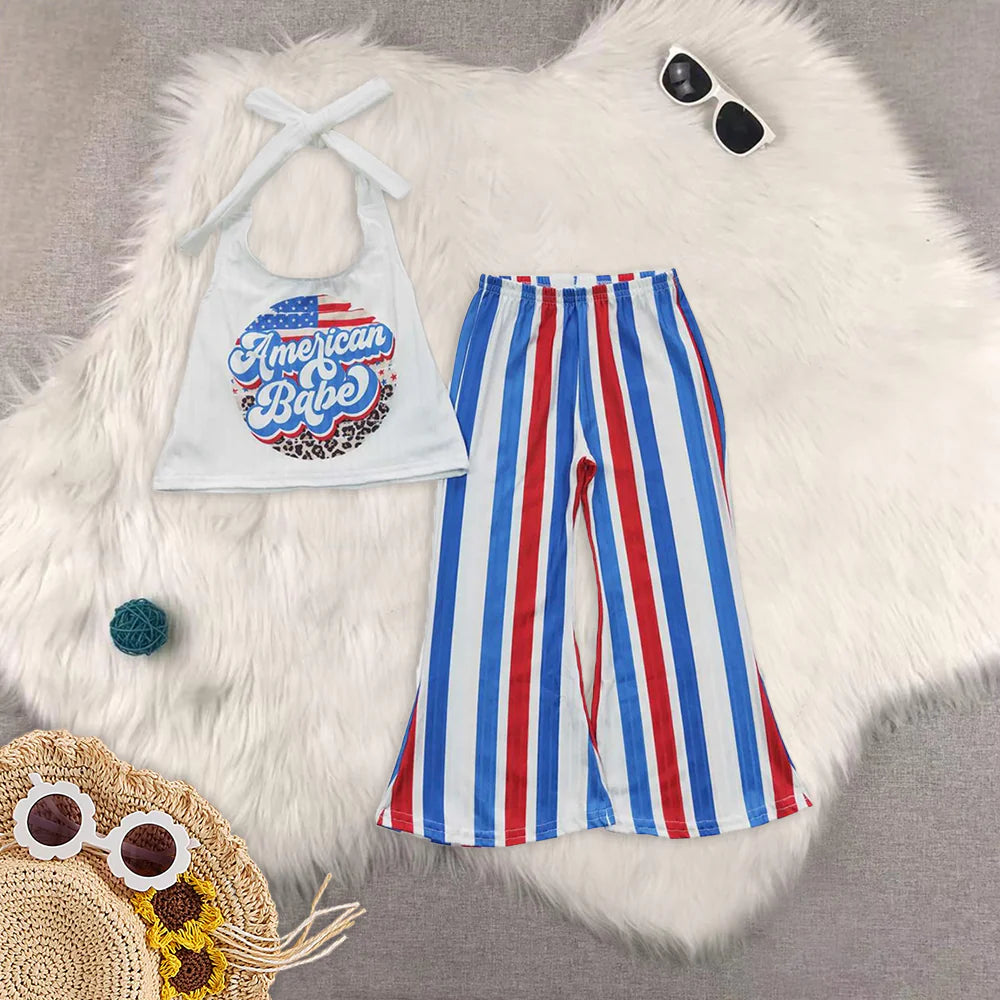 July 4th girls pants set RTS Sibling Clothes
