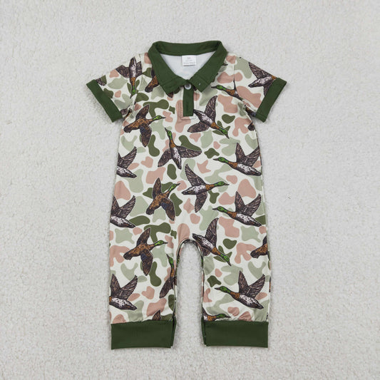 SR3634 Hunting Camo Deer Short Sleeve Boys Romper
