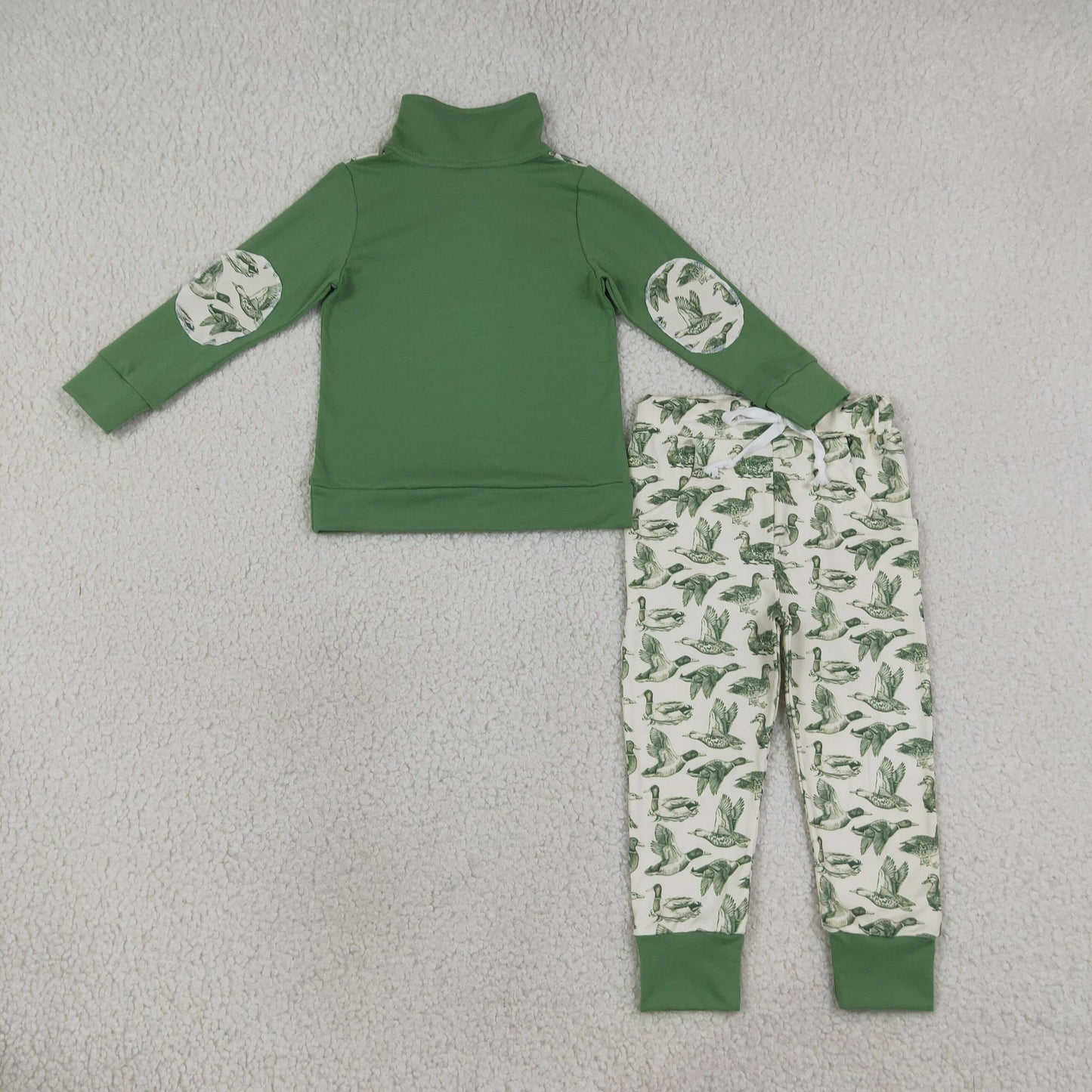 BLP1449 Hunting Mallard Zipper Long Sleeve Pants Boys Set