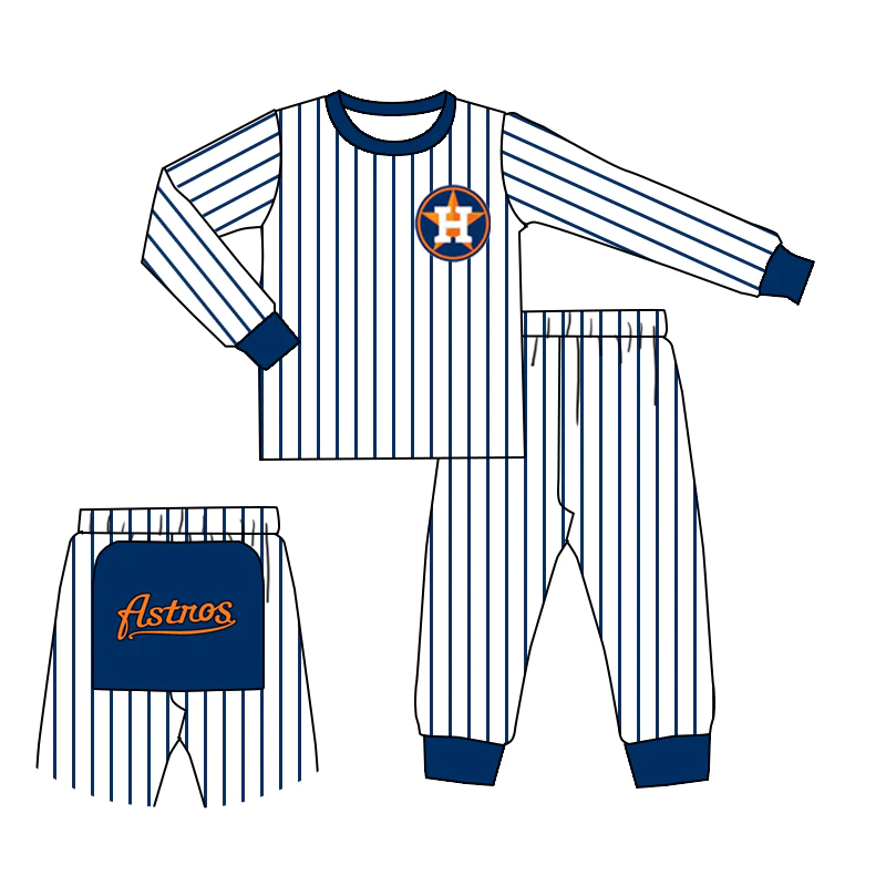 custom S 10.10 Team blue striped long sleeve pants boys pajamas