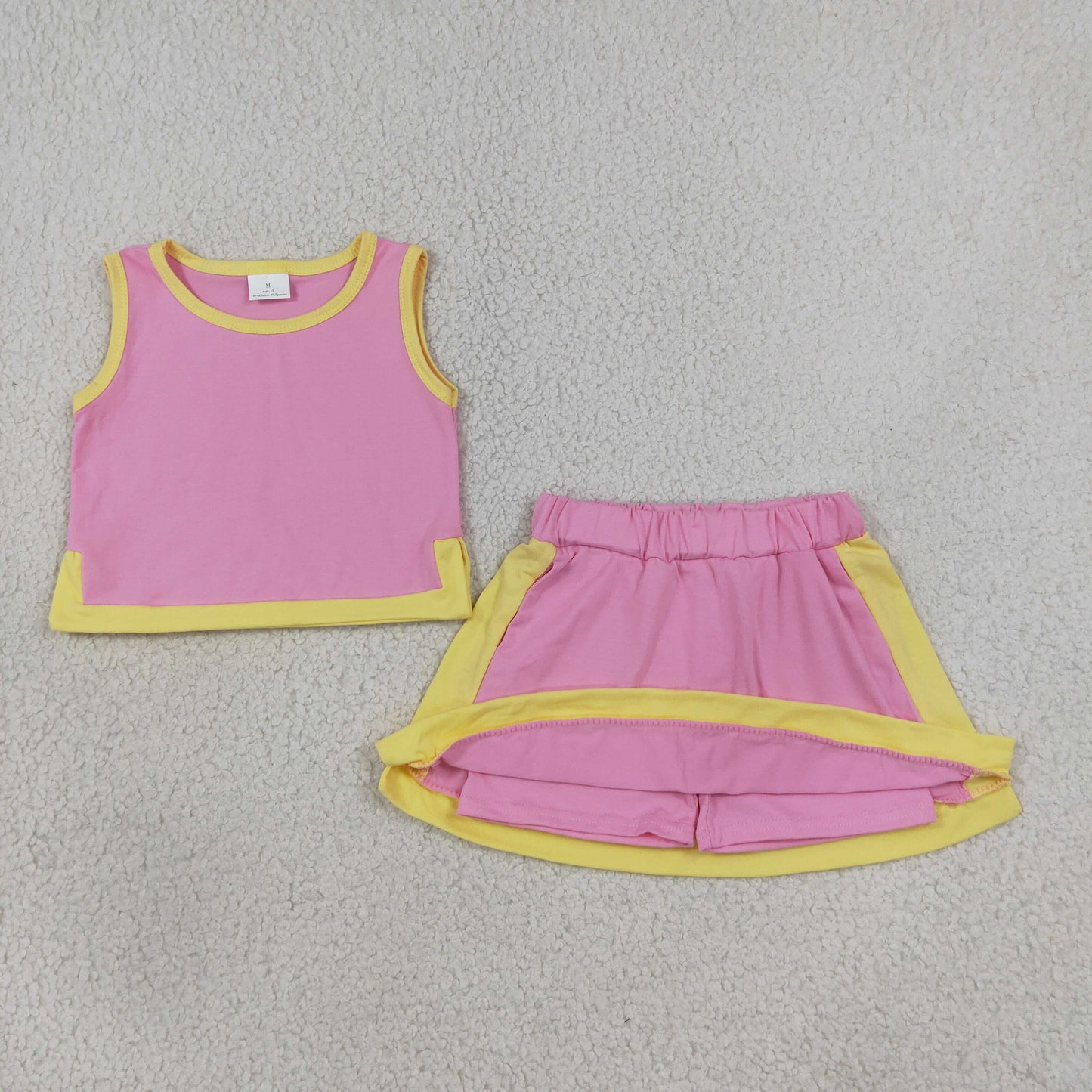 GSD4187 Pink Sleeveless Skorts Girls Set