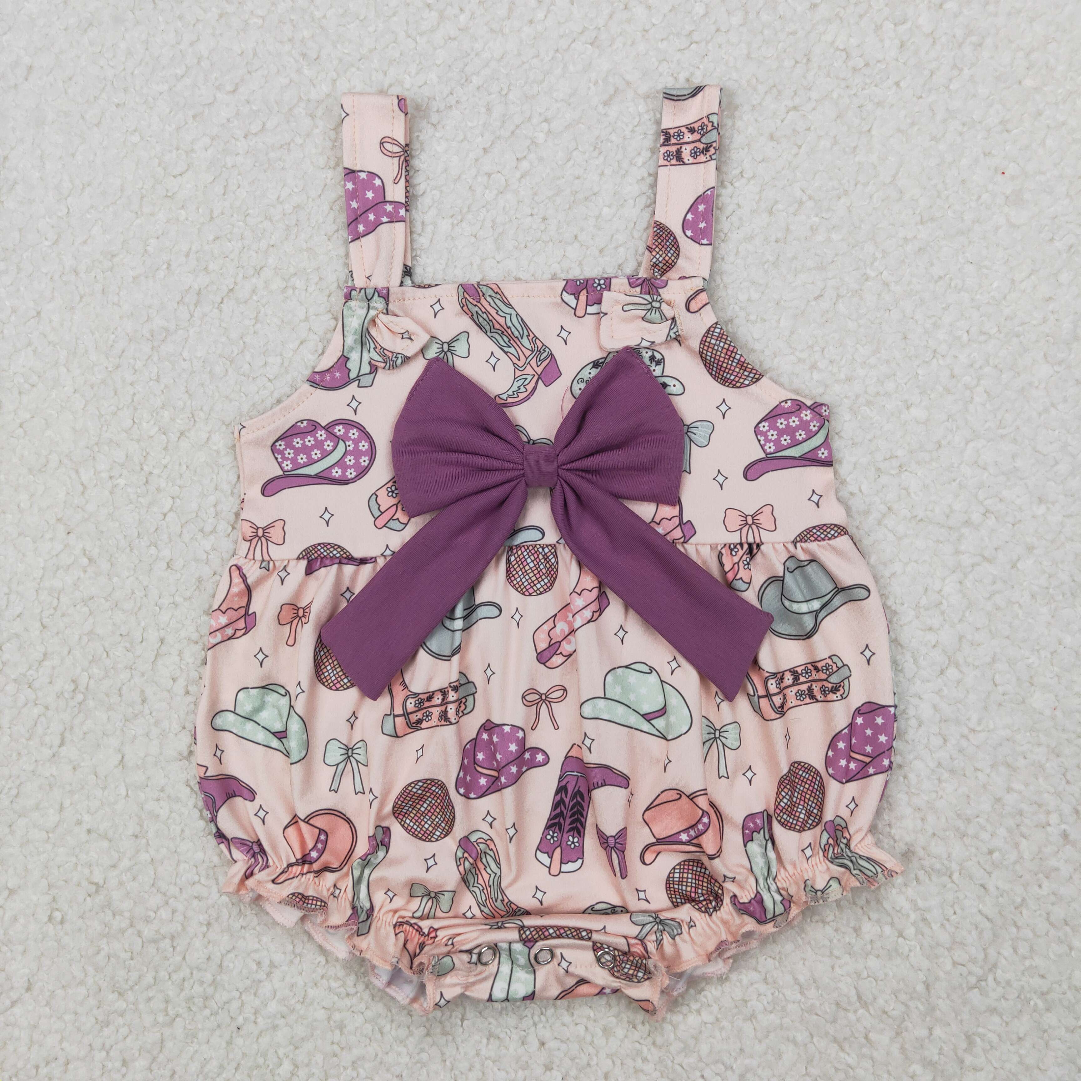 SR2897 Western hat boot purple bow girls romper – Yiwu Zhihao Apparel ...