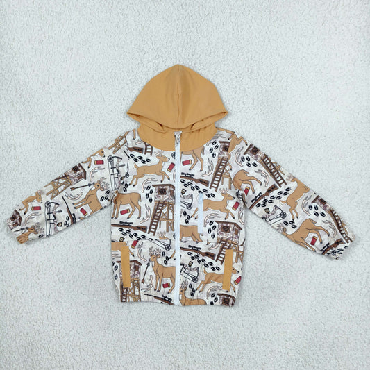 BT1567 Hunting Deer Zipper Long Sleeve Hoodie Boys Coat