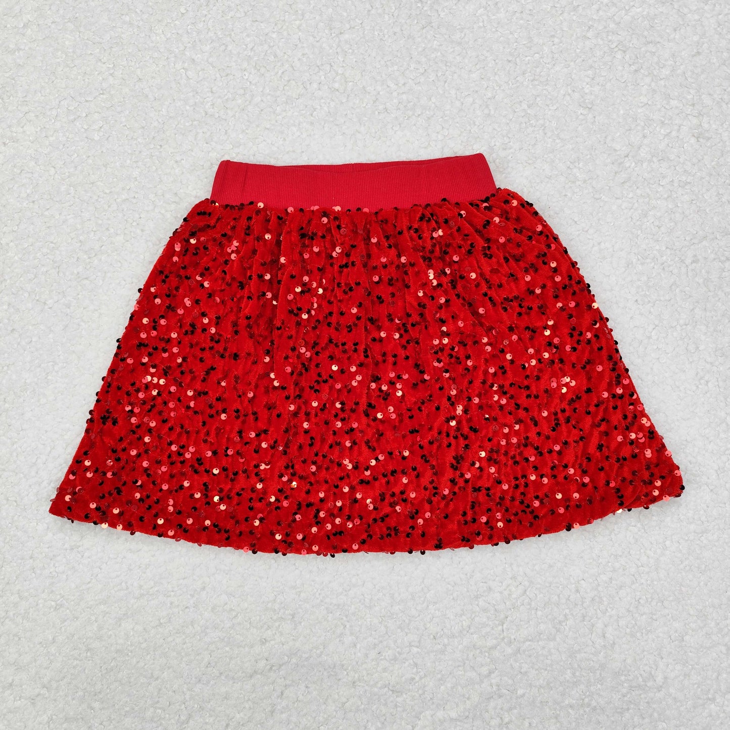 GLK0027 Christmas red sequin skirt girls skirt