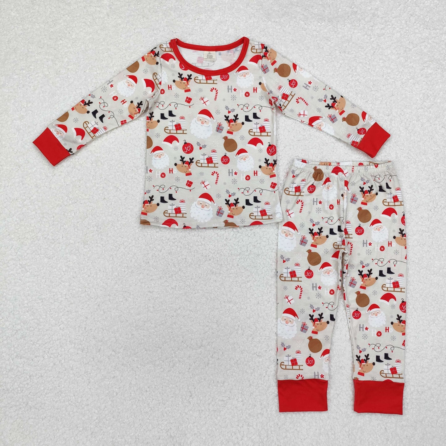 bamboo Christmas deer Santa pajamas RTS sibling clothes