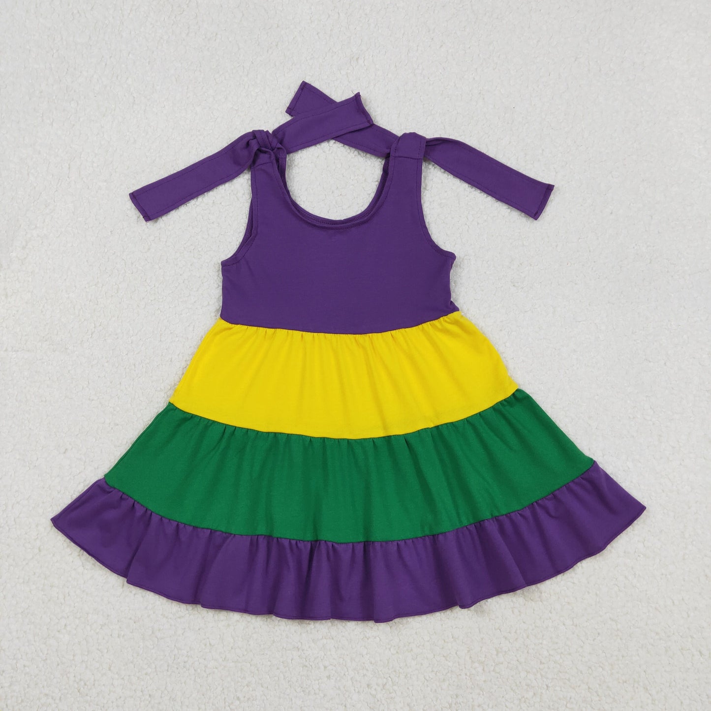 GSD2888 Mardi Gras Purple Yellow Green Girls Dress