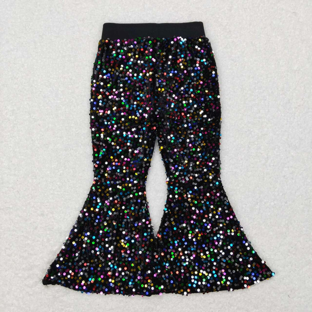 P0329 Colorful sequin black girls pants