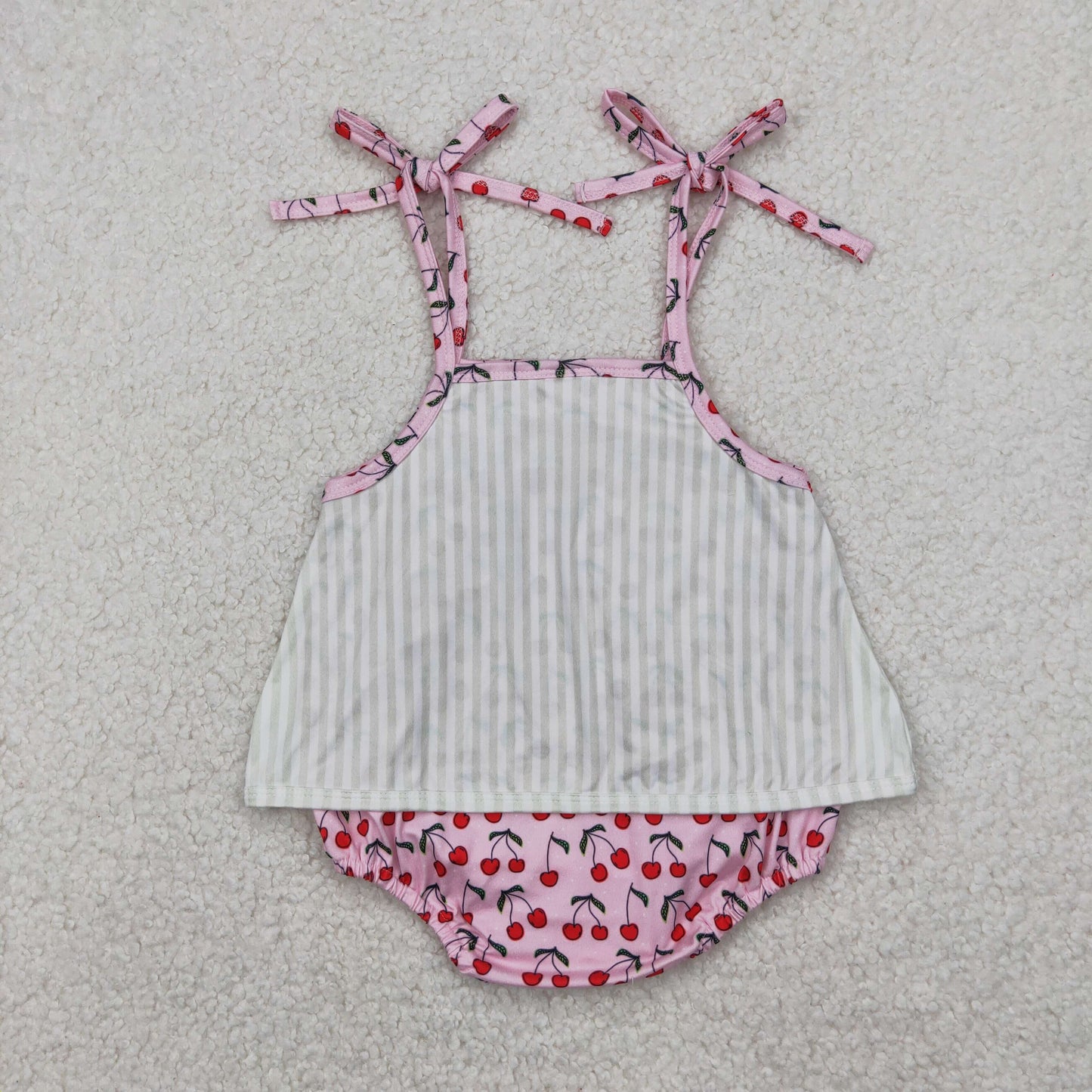 SR2279 cute berry lace-up girls romper