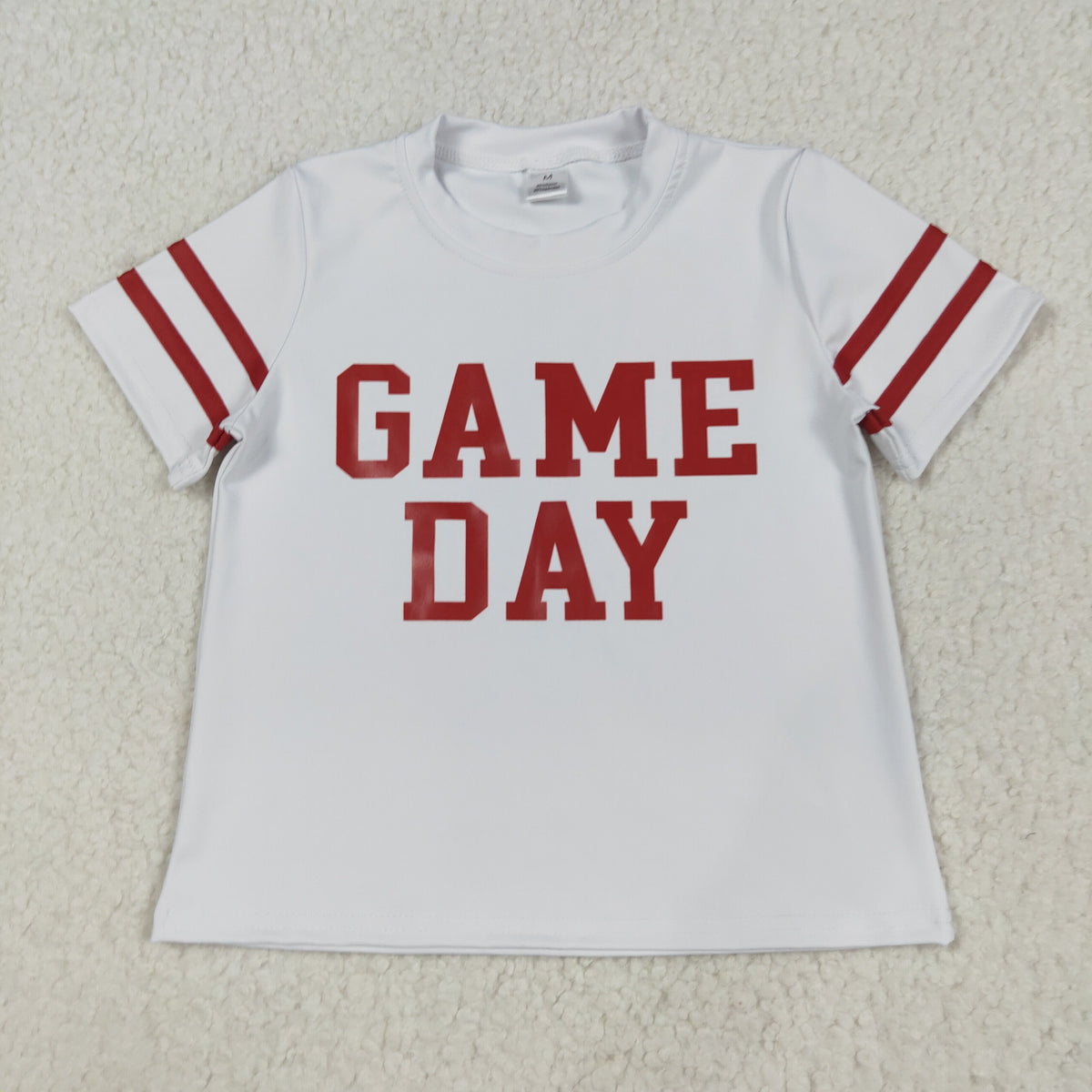 GT1102 yoga game day red short sleeve girls top