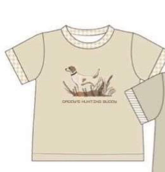 preorder hunting dog khaki short sleeve boys top