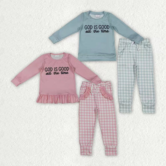 God Is Good Blue/Pink Set Sibling Clothes RTS