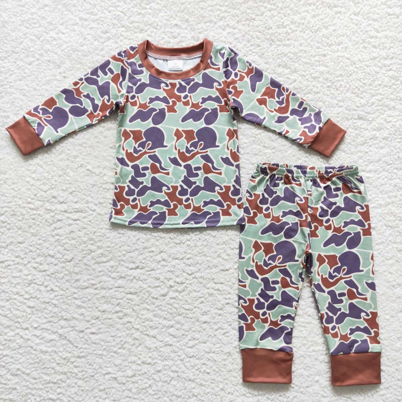 BLP0357 Camo long sleeve boys pajamas