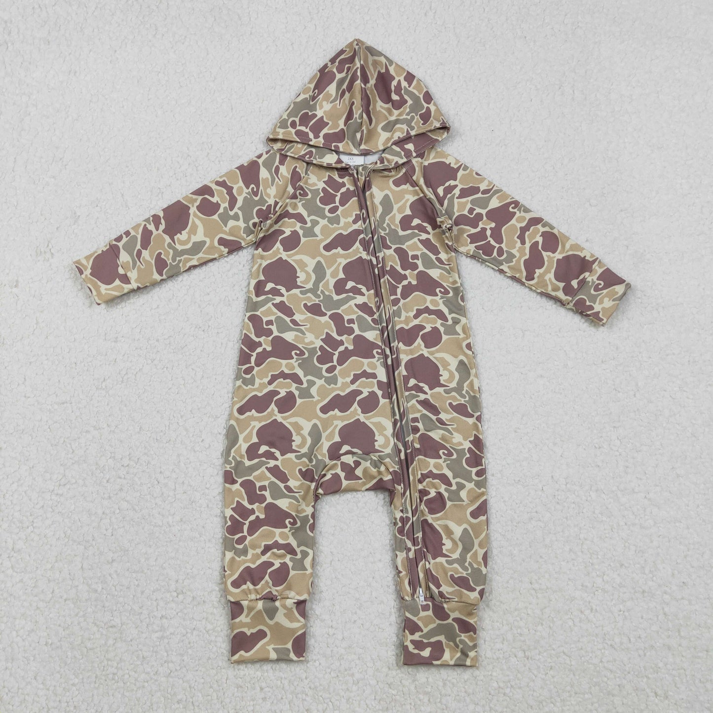 LR2812 hunting camo hoodei zipper long sleeve boys romper