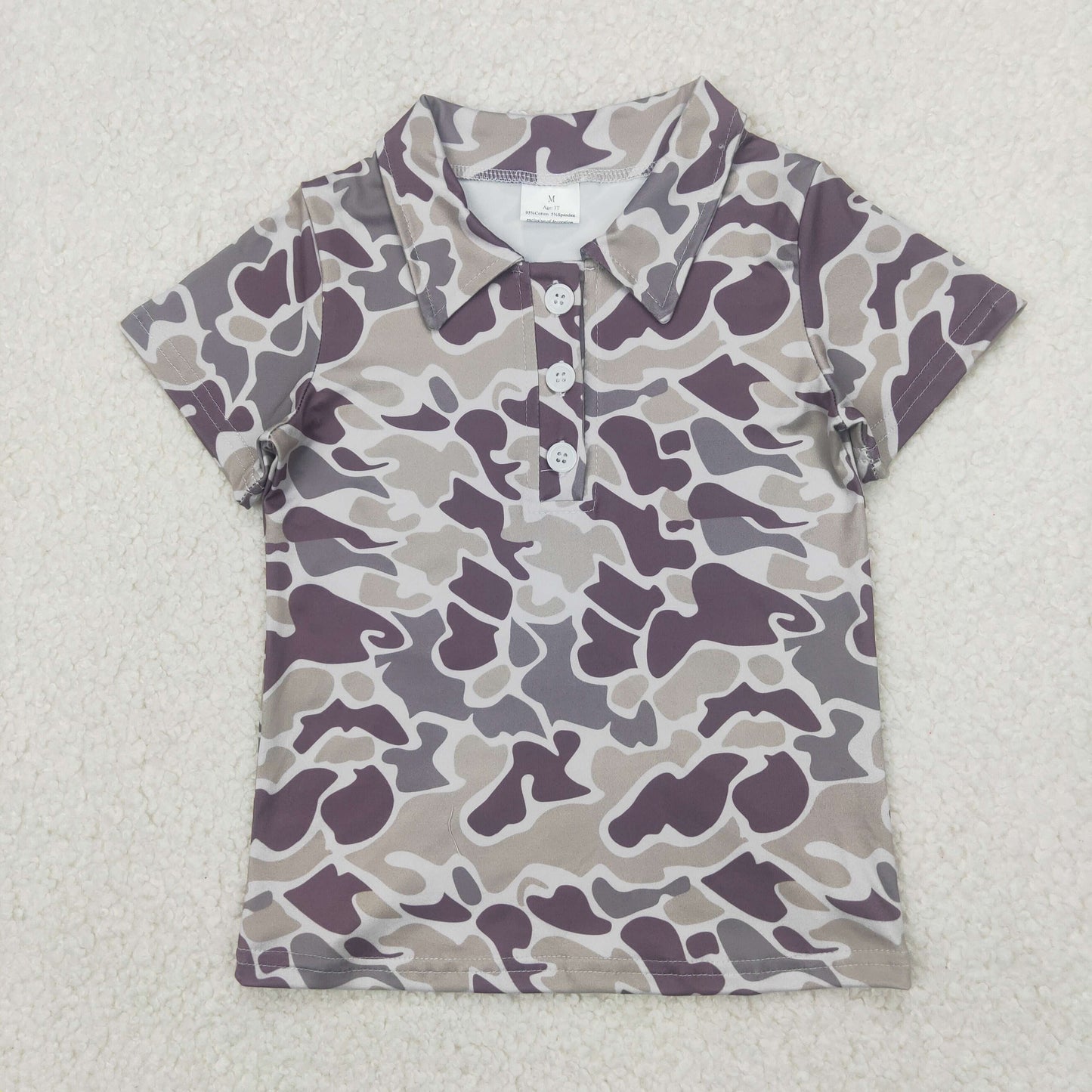 BT1211 hunting green camo short sleeve boys top