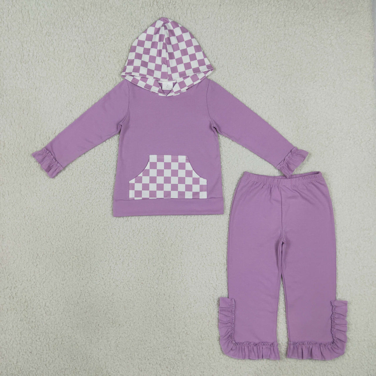 GLP3710 Pink Pocket Hoodie Long Sleeve Pants Girls Set
