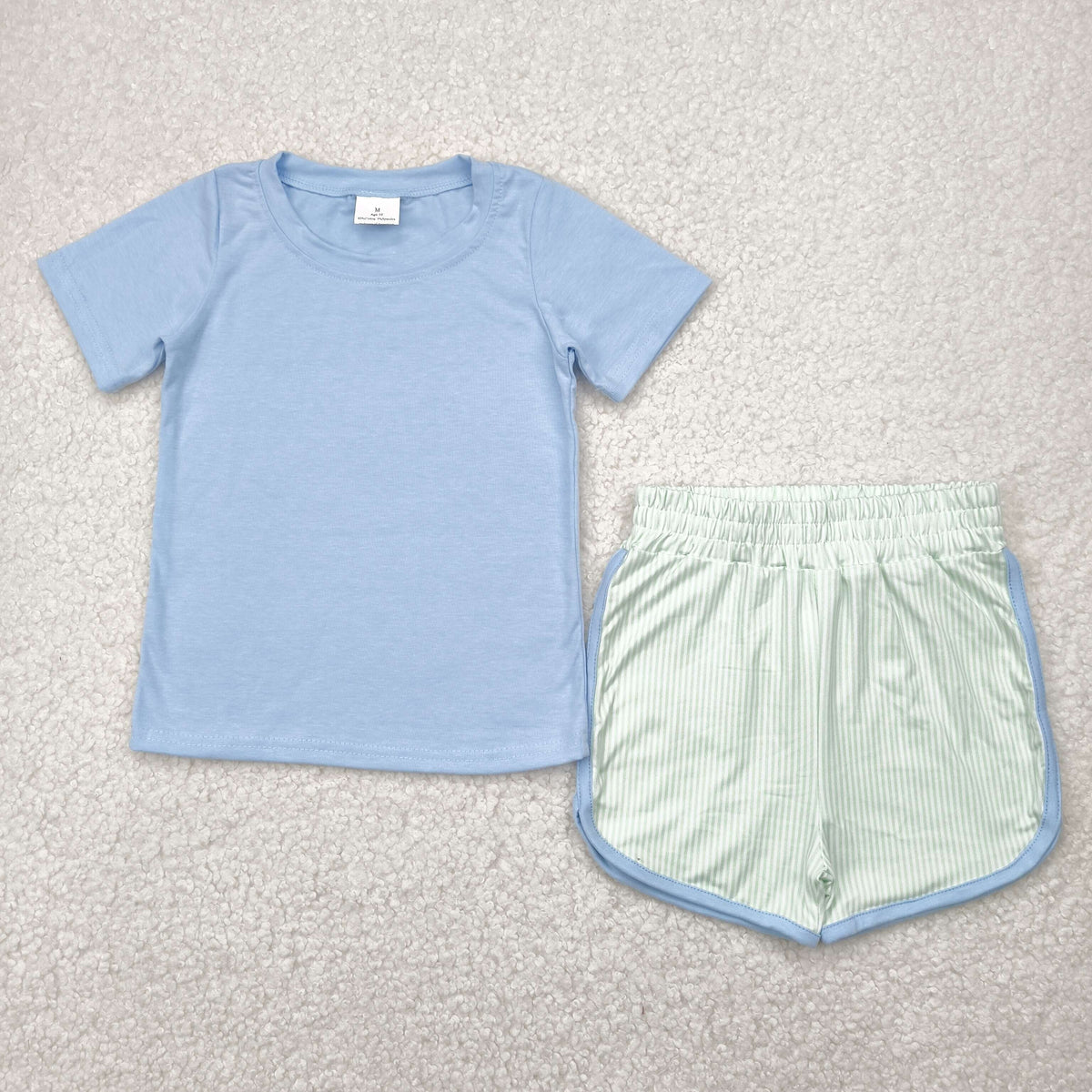 BSSO1481 blue short sleeve shorts boys set