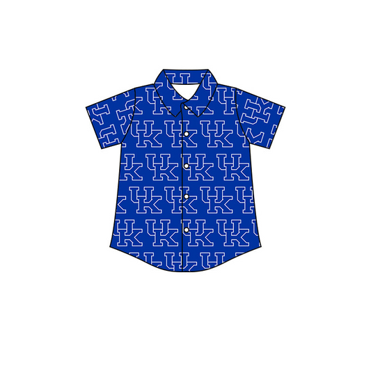 custom S 8.24 Blue short sleeve boys shirt