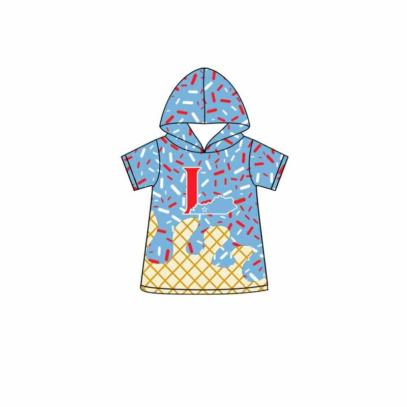 custom moq 3 football team blue ice hoodie short sleeve boys top