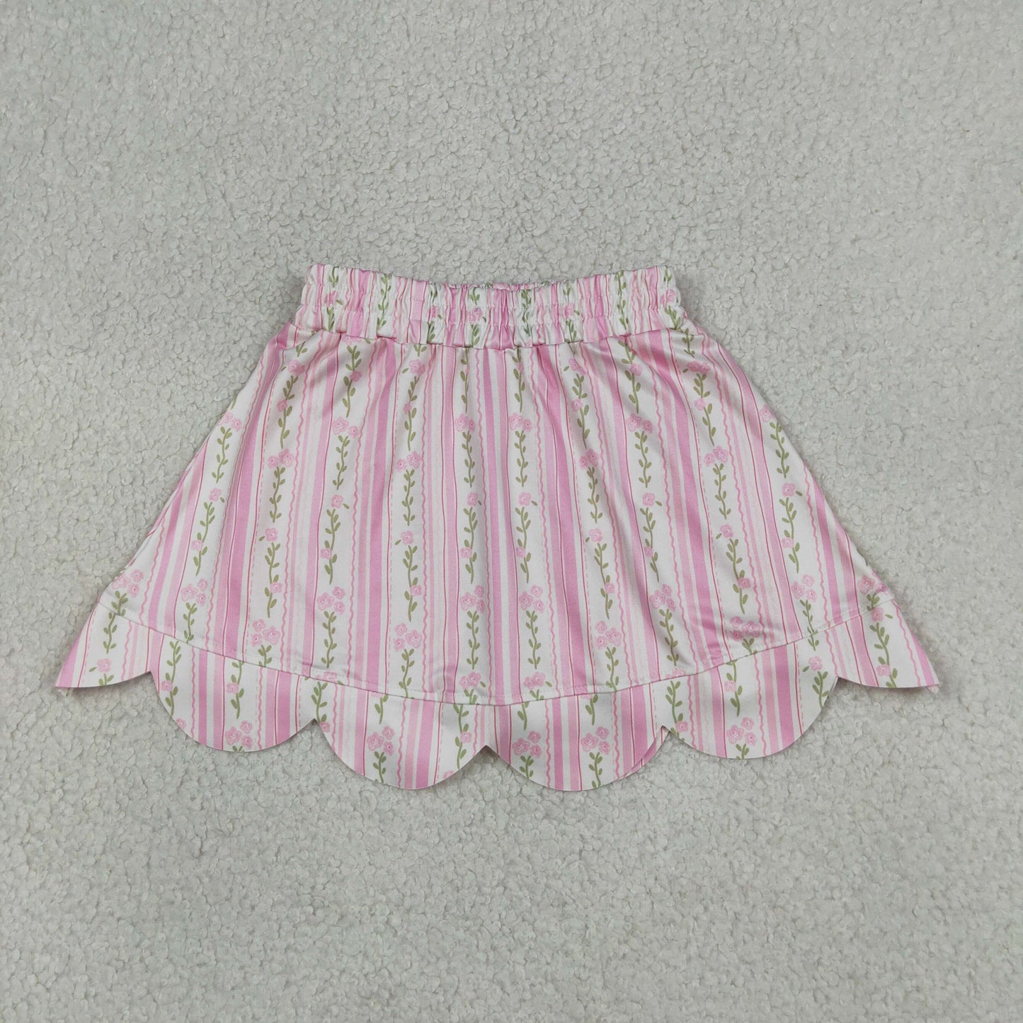 GLK0238 Milk Silk Pink Flowers Skorts Girls Skirt