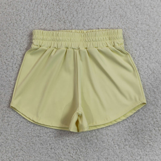 Yoga SS0899 Solid Color Yellow Girls Shorts
