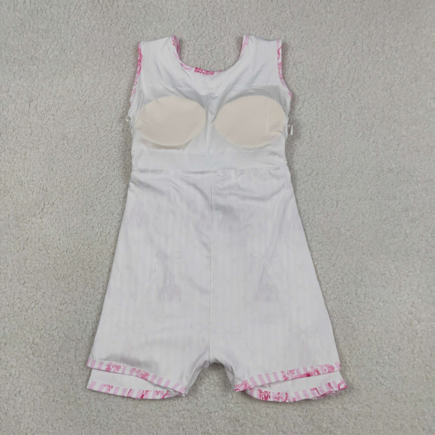 GSD3815 Yoga Pink Castle Bows Sleeveless Skorts Girls Dress