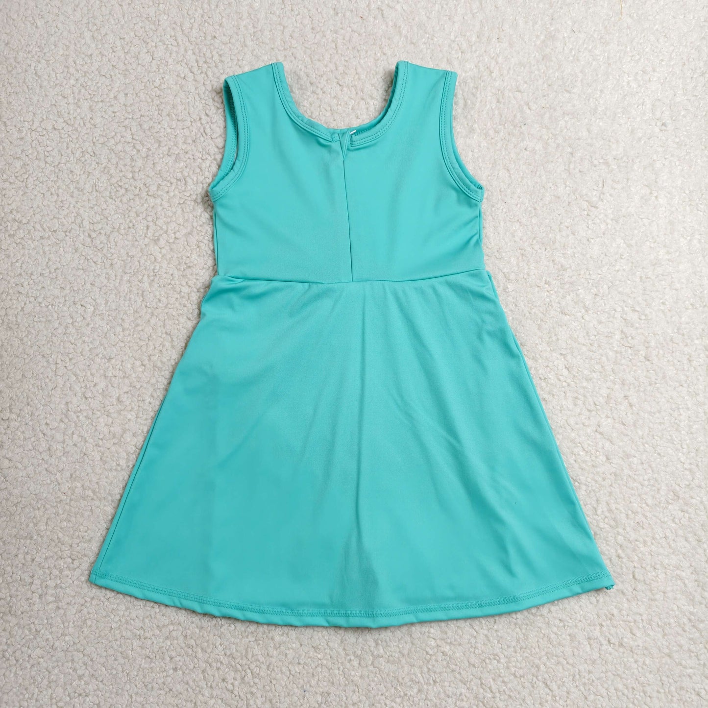 GSD3876 Yoga Solid Color Blue Sleeveless Skorts Girls Dress