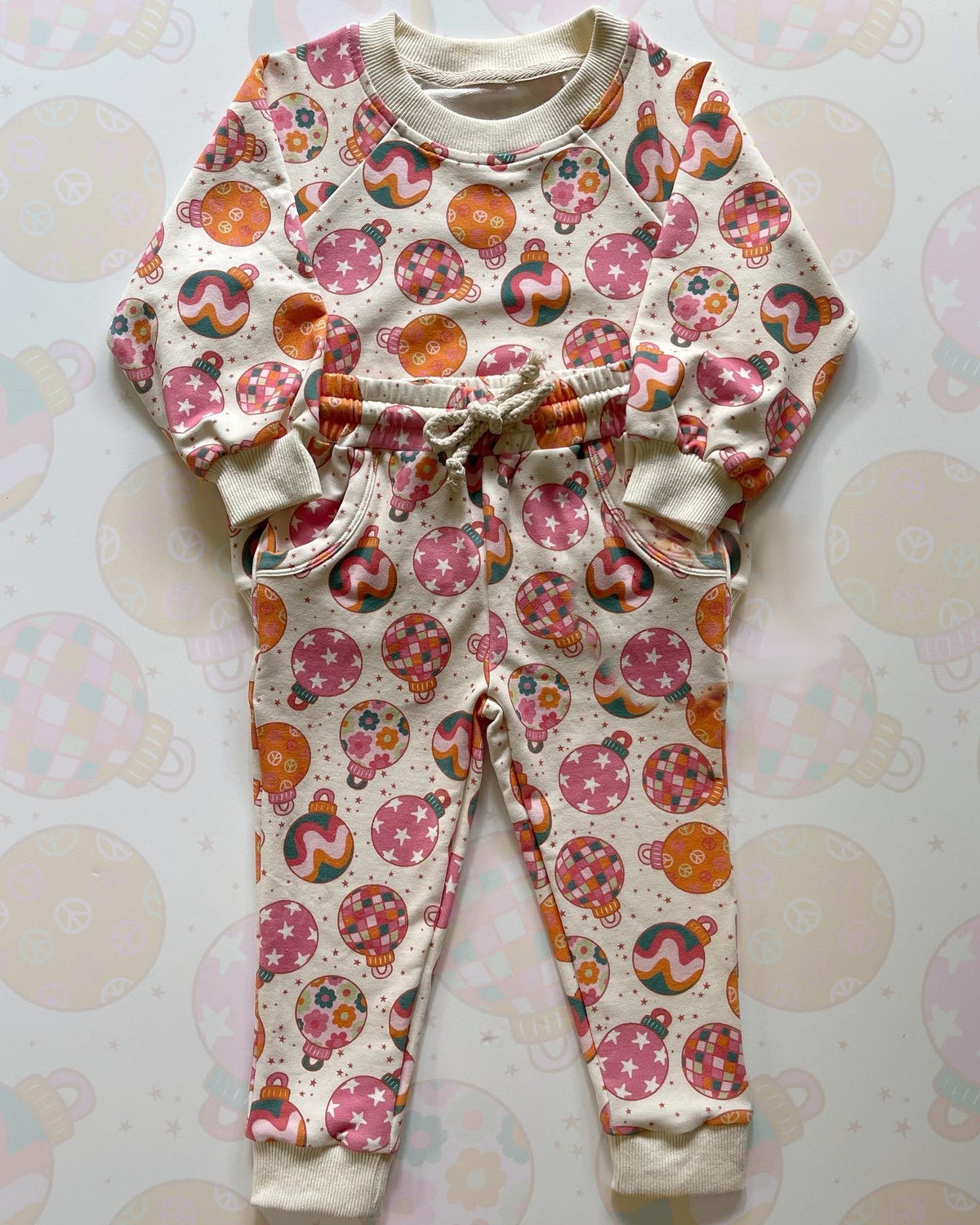 preorder GLP1815 Christmas colorful light long sleeve pants girls set