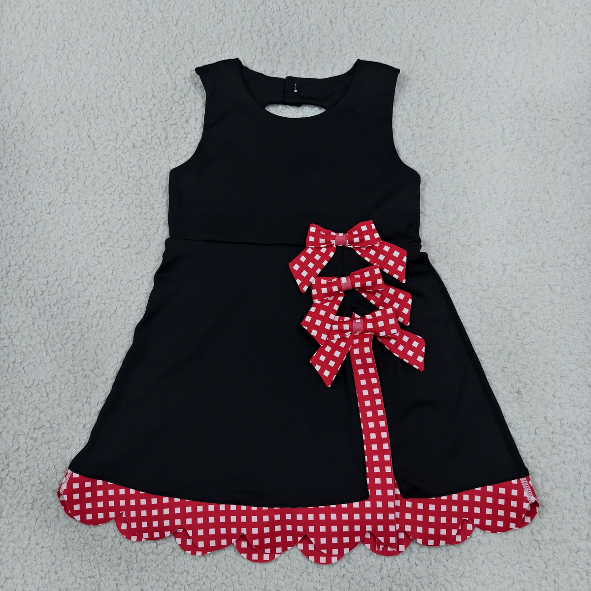 GSD4263 Yoga Black Bows Sleeveless Skorts Girls Dress