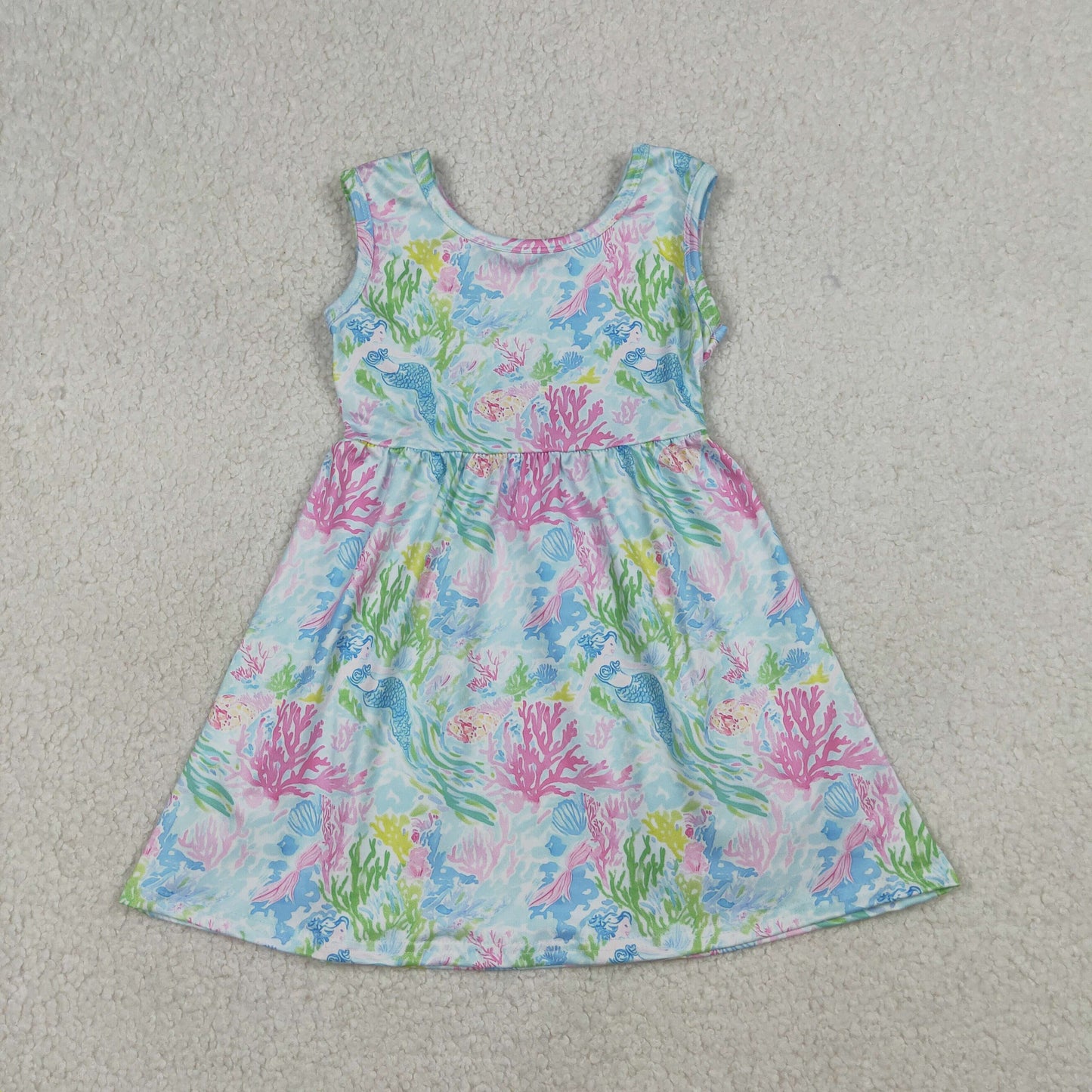 GSD3665 Shell Mermaid Sleeveless Girls Dress