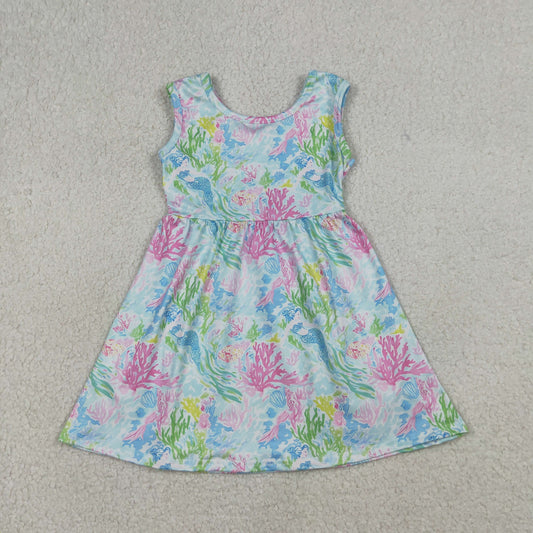 GSD3665 Shell Mermaid Sleeveless Girls Dress