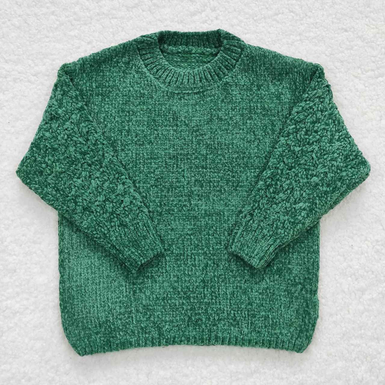 GT0217 Green long sleeve kids sweater