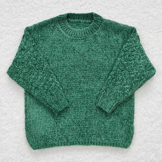 GT0217 Green long sleeve kids sweater