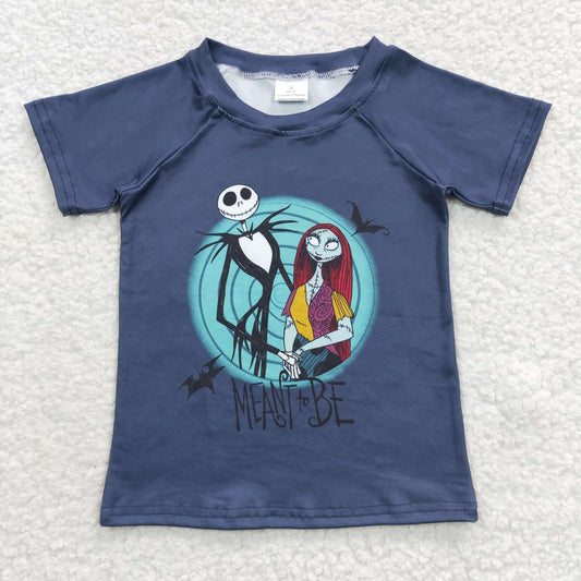 A4-21 Short Sleeve Boys Casual Halloween Cartoon Fashion T-shirts