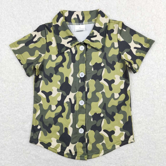 BT0521 Camo Green Short Sleeve Boys Top