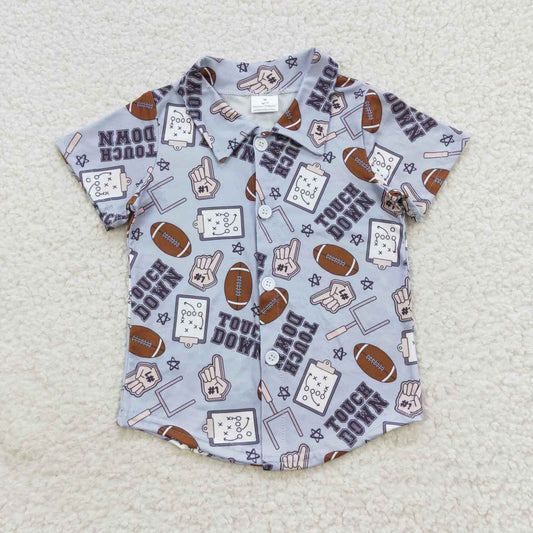 BT0270 Touch Rugby Blue Short Sleeve Boys Shirt