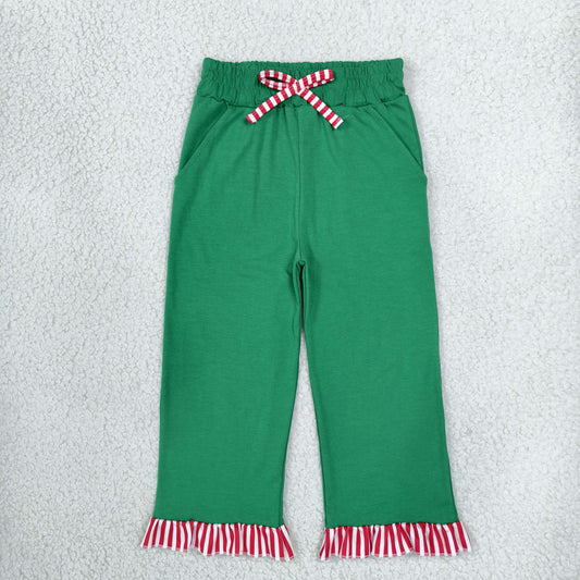 P1254 Christmas Green Girls Pants
